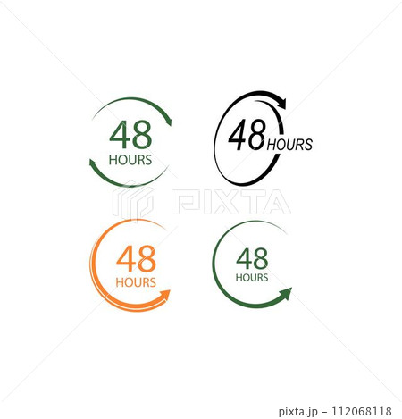 sign of 48 clock arrow hours logo sign of 48 clock arrow hours logo 112068118
