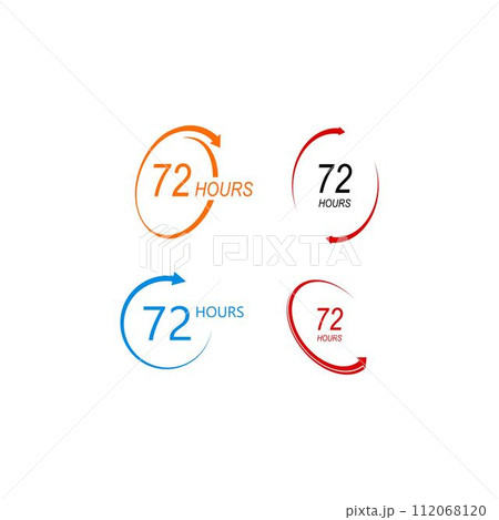 sign of  72 clock arrow hours logo 112068120