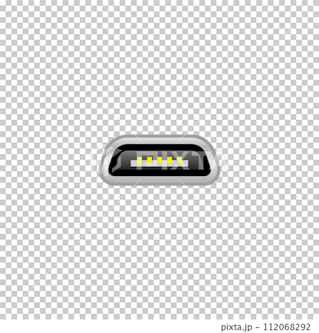 Simple illustration_white Micro USB Type-B 2.0 male_outlet (port) Simple illustration_white Micro USB Type-B 2.0 male_outlet (port) 112068292