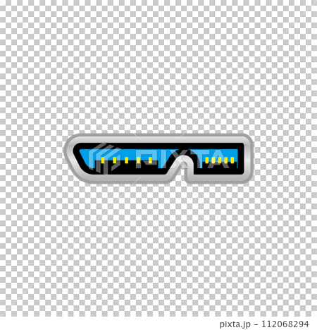 シンプルなイラスト_白いMicro USB Type-B 3.0 オス_差込口(ポート) シンプルなイラスト_白いMicro USB Type-B 3.0 オス_差込口(ポート) 112068294