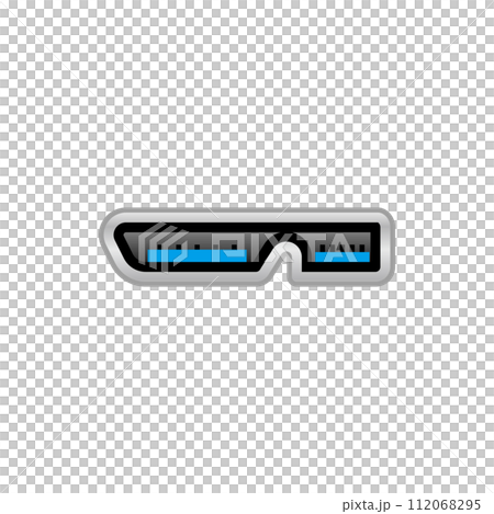 Simple illustration_White Micro USB Type-B 3.0 female_Outlet (port) 112068295