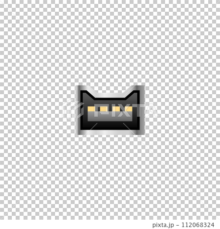 シンプルなイラスト_黒いIEEE1394ケーブル 4ピン オス_差込口(ポート) シンプルなイラスト_黒いIEEE1394ケーブル 4ピン オス_差込口(ポート) 112068324