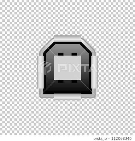 Simple illustration_white USB Type-B 2.0 female_outlet (port) 112068340