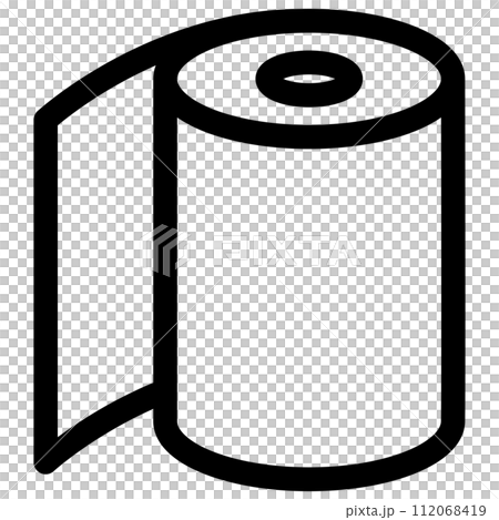 防災所需物品的線條畫單項圖示:衛生紙 防災所需物品的線條畫單項圖示:衛生紙 112068419