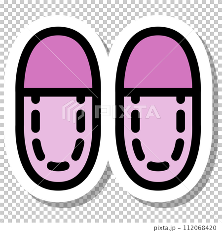 Sticker single item icon for items necessary for disaster prevention: Slippers 112068420