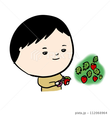 いちご狩りを楽しむ人 いちご狩りを楽しむ人 112068964