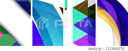 Minimal geometric abstract background with circles, lines and triangles 112069235