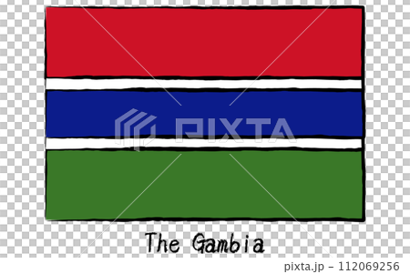 Analog hand-drawn style flags of the world, Gambia 112069256