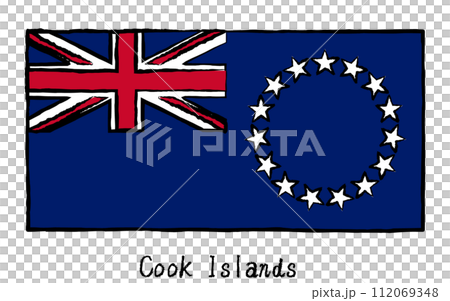 庫克群島世界模擬手繪風格旗幟 庫克群島世界模擬手繪風格旗幟 112069348