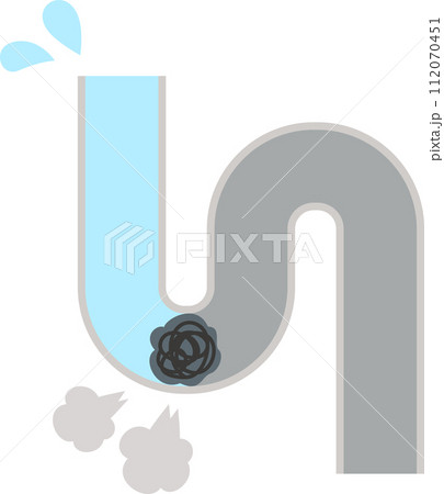 途中で詰まって水が流れないS字トラップ 112070451