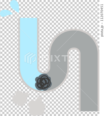 S形存水彎，中間堵塞，阻止水流 112070451