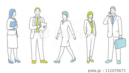 ビジネスピープルのフラットなイラストセット 112070671