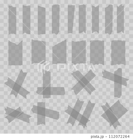 Transparent adhesive plastic tape set isolated on transparent background. Vector Transparent adhesive plastic tape set isolated on transparent background. Vector 112072264