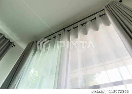 Curtain window interior decoration in living room 112072596