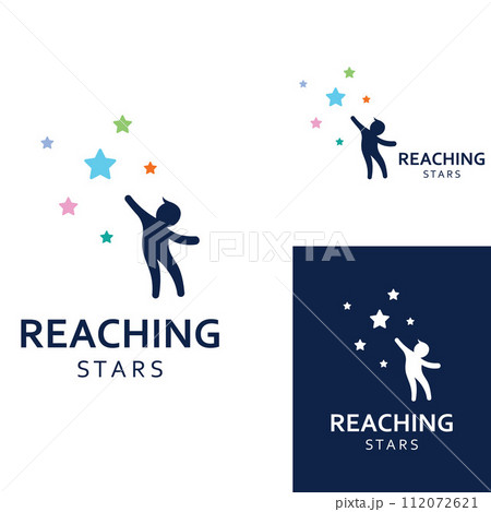 A logo to reach the stars or a logo to reach a dream or goal. Logo using concept design vector illustration template. 112072621