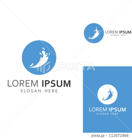 Water wave logo and Sea wave logo or beach water wave, with vector design concept of symbol illustration template. 112072866