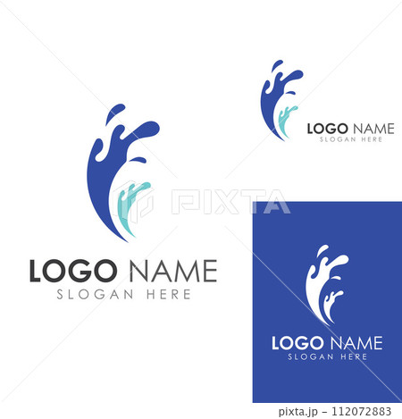 Water wave logo and Sea wave logo or beach water wave, with vector design concept of symbol illustration template. 112072883