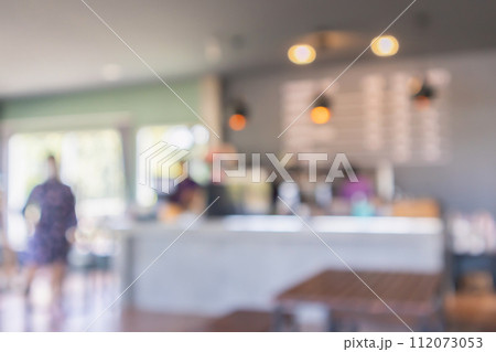 cafe restaurant interior blurred abstract vintage background 112073053