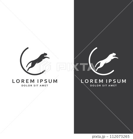 Cheetah animal logo with design concept vector illustration template. 112073265