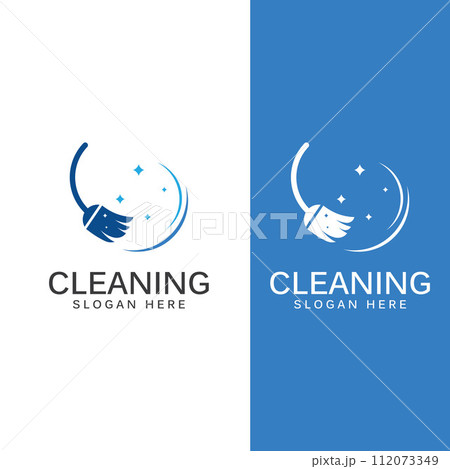 Cleaning logo, cleaning protection logo and house cleaning logo.With a template illustration vector design concept. 112073349