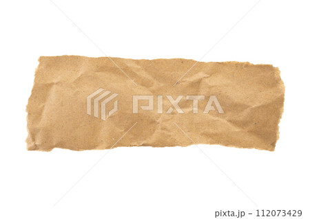 Brown Cardboard paper piece isolated on white background Brown Cardboard paper piece isolated on white background 112073429