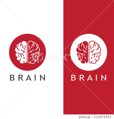 Brain logo. Brain logo with combination of technology and brain part nerve cells, with design concept vector illustration template. Brain logo. Brain logo with combination of technology and brain part nerve cells, with design concept vector illustration template. 112073452
