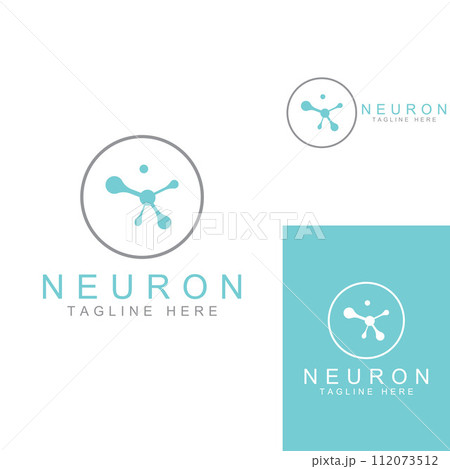 Neuron logo or nerve cell logo with concept vector illustration template. 112073512