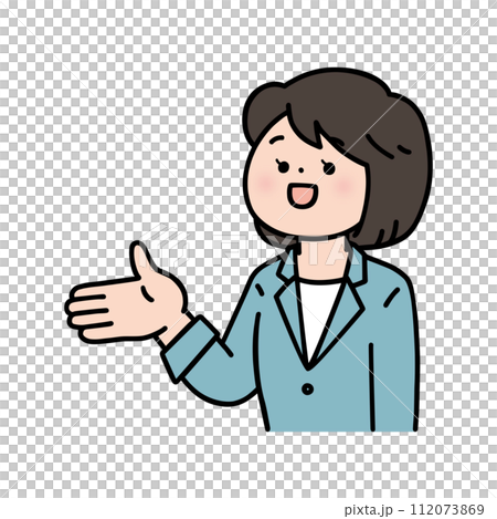案内する女性 112073869