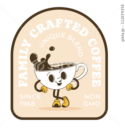 Family crafted coffee, unique blend product logo 112074358