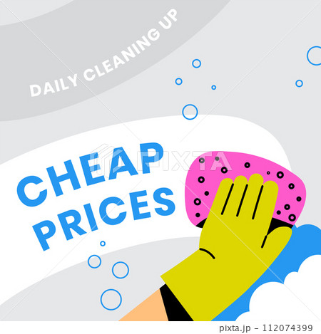 Daily cleaning up, cheap prices promo banners Daily cleaning up, cheap prices promo banners 112074399