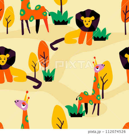 African animals and nature paper craft, print African animals and nature paper craft, print 112074526