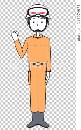 Guts pose firefighter (rescue team) 112074671