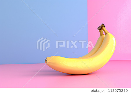 a 3d banana on the pastel background with generative ai 112075250