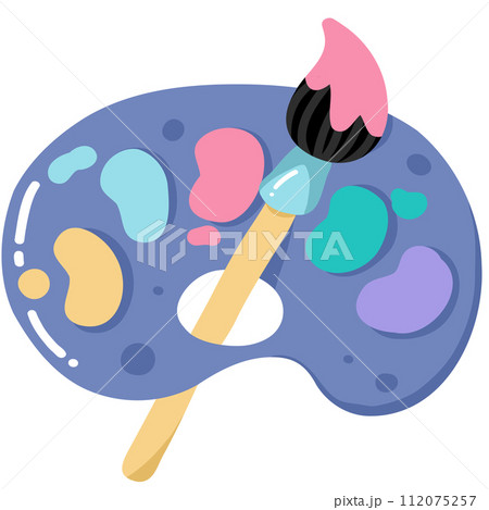 Paint Brush and Palette 112075257