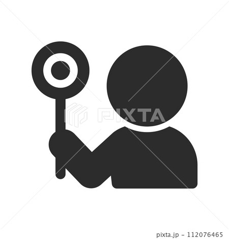 〇の記号のプレートを持っている人のアイコンのセット - 丸･イエス･賛成のデザイン素材 112076465