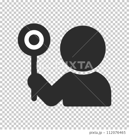 〇の記号のプレートを持っている人のアイコンのセット - 丸･イエス･賛成のデザイン素材 112076465