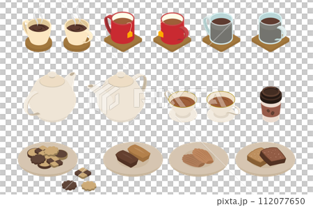 Isometric illustration: tea time set Isometric illustration: tea time set 112077650