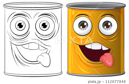 Happy and Surprised Cartoon Cans Happy and Surprised Cartoon Cans 112077848