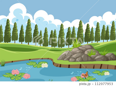 Serene Pond with Lush Greenery Serene Pond with Lush Greenery 112077953