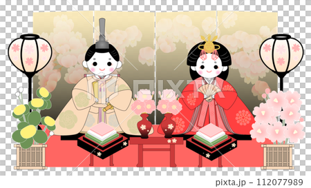 可愛的女兒節雛娃娃 112077989