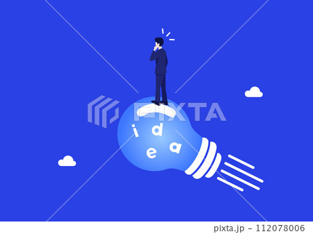 いいアイデアを思いつくビジネスマン 112078006
