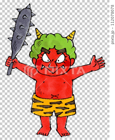 紅色惡魔手繪插畫 紅色惡魔手繪插畫 112078078