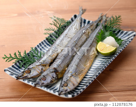 サンマの丸干し 秋刀魚の塩焼き サンマの丸干し 秋刀魚の塩焼き 112078176