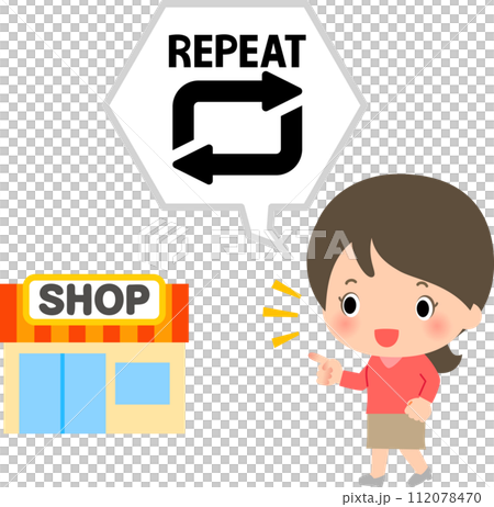 A woman who repeatedly visits the store, a repeat customer 112078470