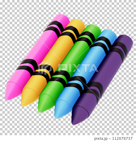 Art supplies for teacher's day Clipart, Crayon , back to school on transparent background, 3D Rendering Art supplies for teacher's day Clipart, Crayon , back to school on transparent background, 3D Rendering 112078737