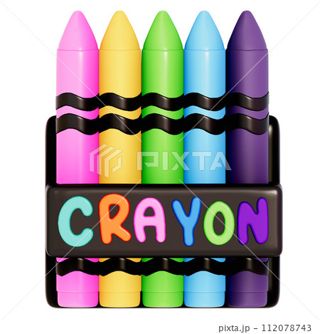Art supplies for teacher's day Clipart, Crayon , back to school on transparent background, 3D Rendering 112078743