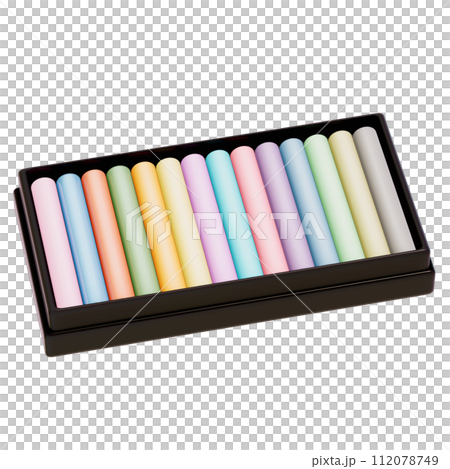 Art supplies for teacher's day Clipart, Oil Pastel , back to school on transparent background, 3D Rendering Art supplies for teacher's day Clipart, Oil Pastel , back to school on transparent background, 3D Rendering 112078749
