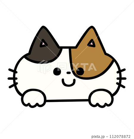 ひょっこり顔を出すかわいい三毛猫 ひょっこり顔を出すかわいい三毛猫 112078872