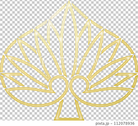 家紋　陰一つ葵【金色】 112078936