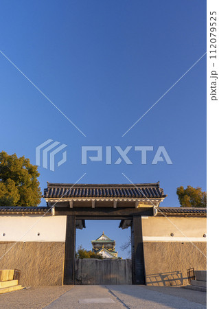 大阪城公園 桜門から見える大阪城天守閣 大阪城公園 桜門から見える大阪城天守閣 112079525